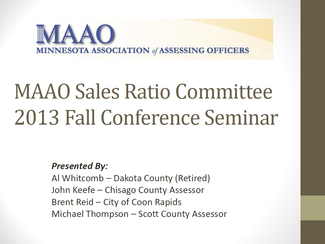 Sales Ratio Committee Fall Conference 2013 Presentation