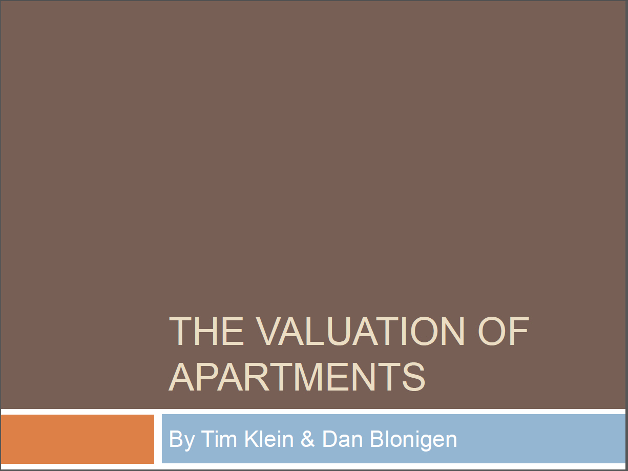 Valuation of Apartments