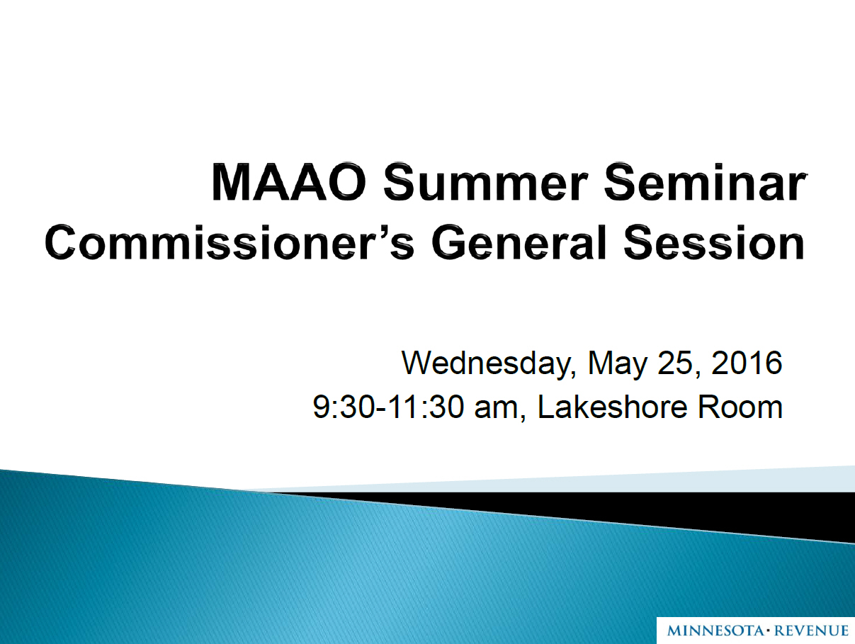 2016 Summer Seminars - DoR Commissioners General Sesion