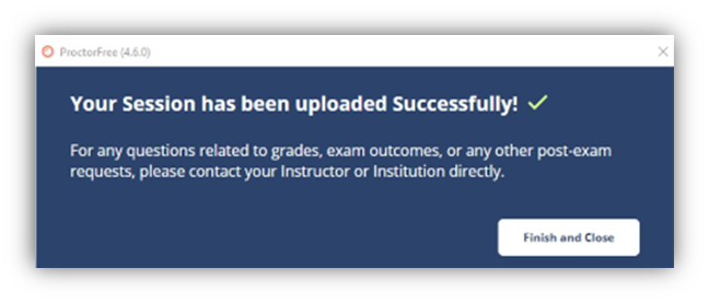 Upload successful; exam is valid